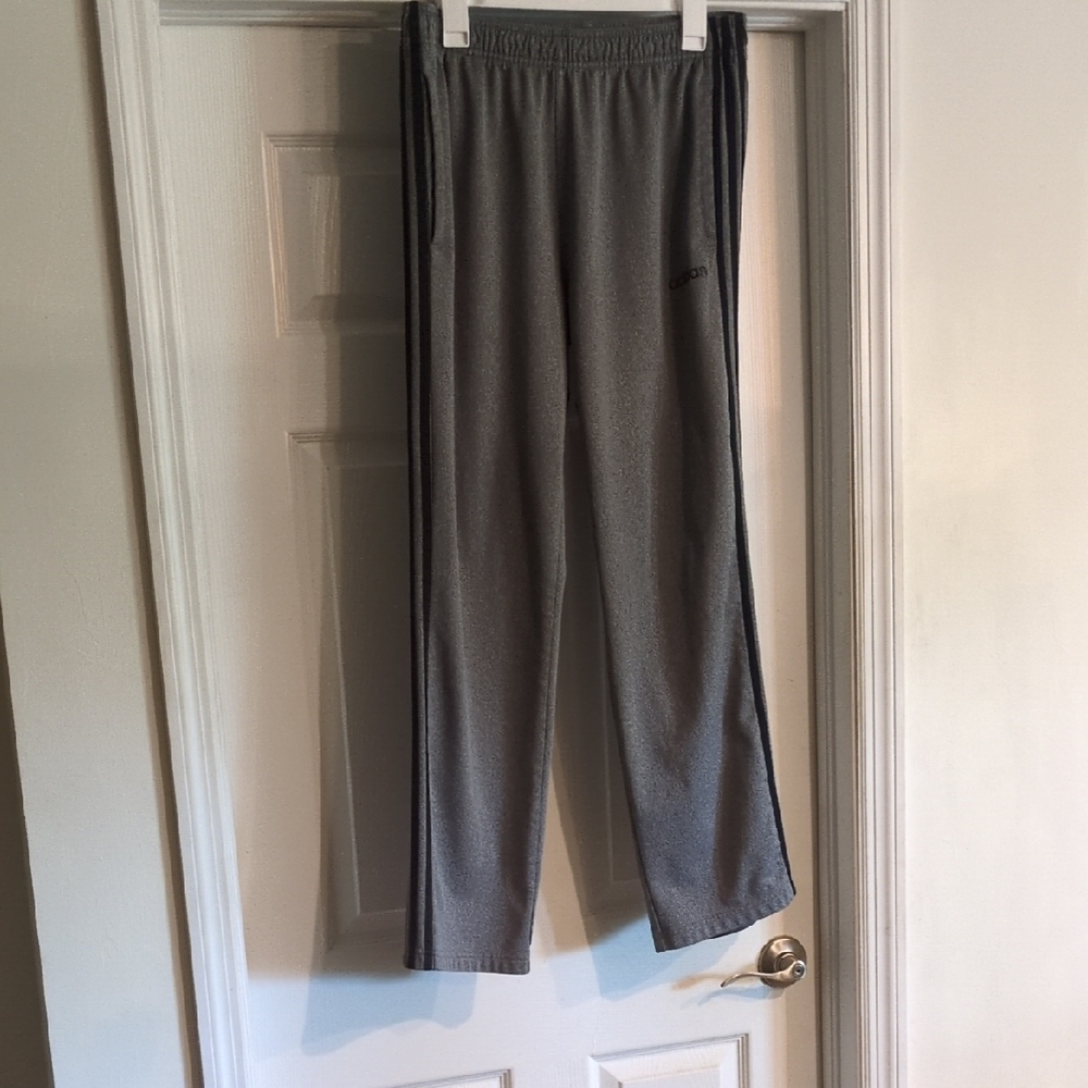Adidas Gray Sweatpants Relaxed Fit Elastic Waist